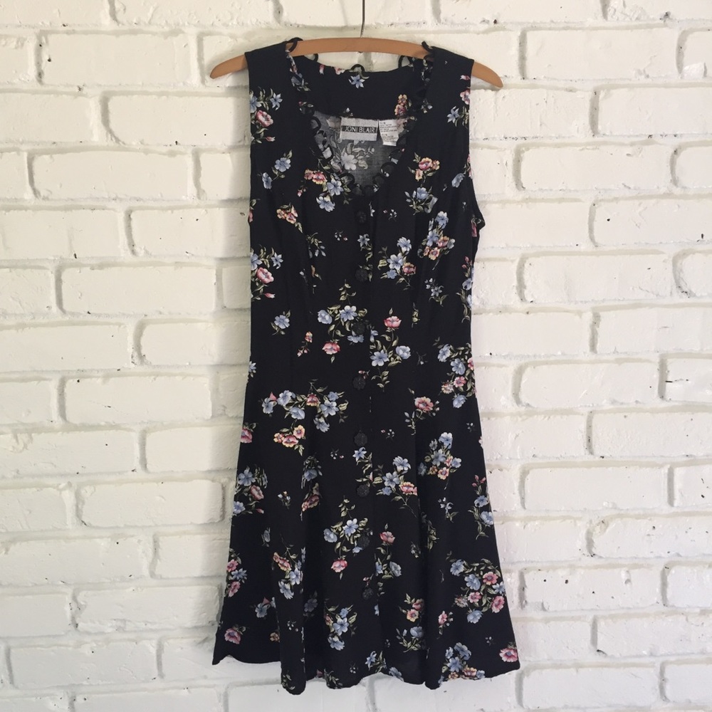 1990's Dark Floral Dress